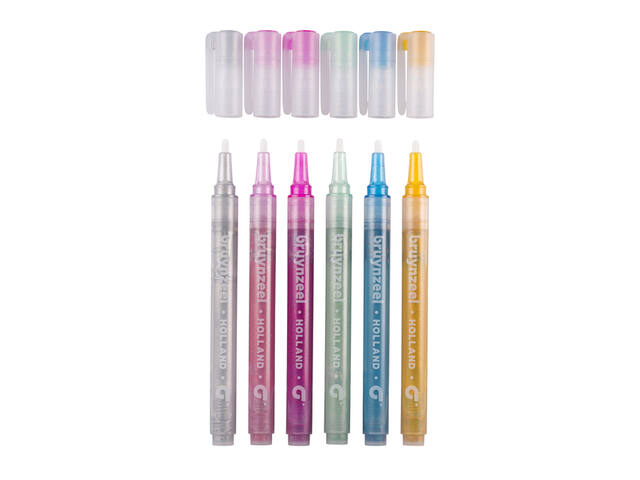 Viltstift Bruynzeel Kids 6 glitterkleuren