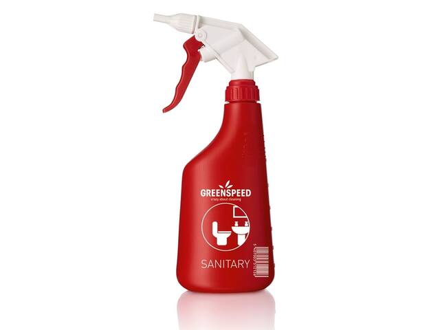 Sprayflacon Greenspeed sanitair leeg rood