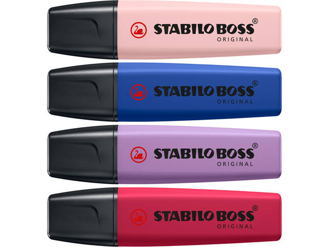 Markeerstift STABILO Boss Wildfl assorti 4 stuks