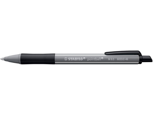 Balpen STABILO pointball colorful zwart