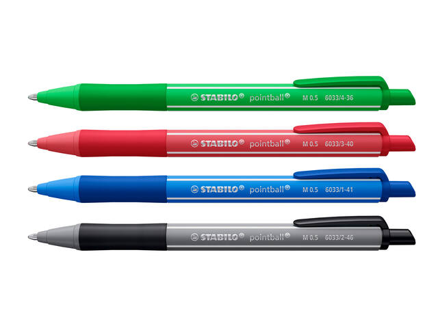 Balpen STABILO pointball colorful assorti
