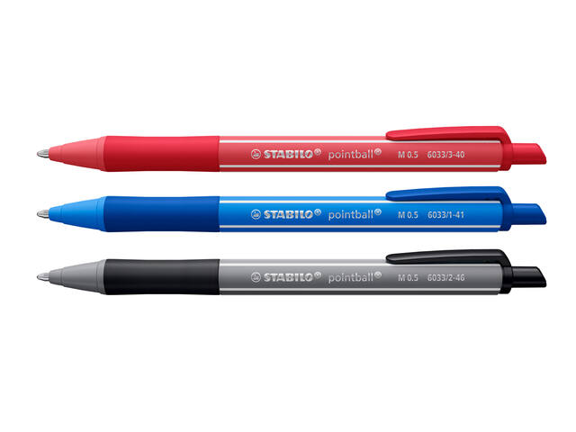Balpen STABILO pointball colorful ass blist a 3st