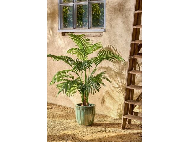 Kunstplant Mica Areca palm in pot groen