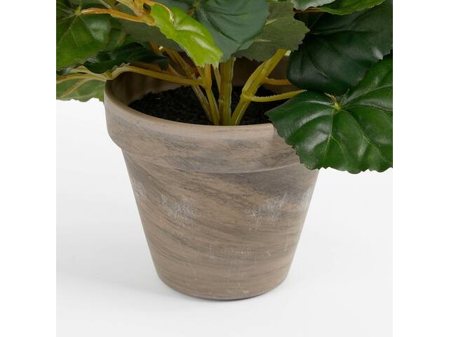 Kunstplant Mica Begonia wit in pot Stan grijs