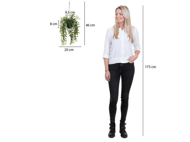 Kunstplant Mica Ficus hangend in pot groen