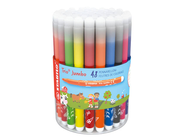 Viltstift STABILO Trio Jumbo 380 48st assorti