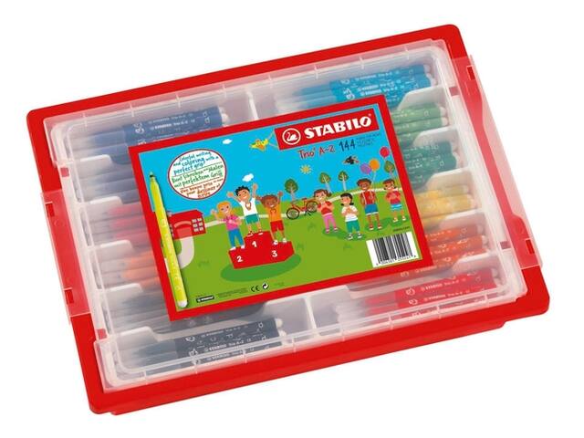 Viltstift STABILO Trio A-Z 378 144st assorti