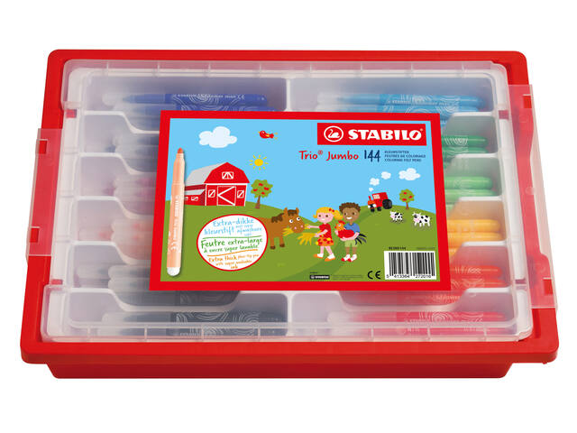 Viltstift STABILO Trio Jumbo 380 144st assorti