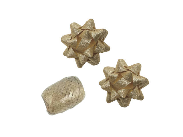 Polyband combi set glitter goud 1 ei 2 rozet