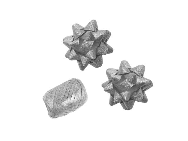 Polyband combi set glitter zilver 1 ei 2 rozet