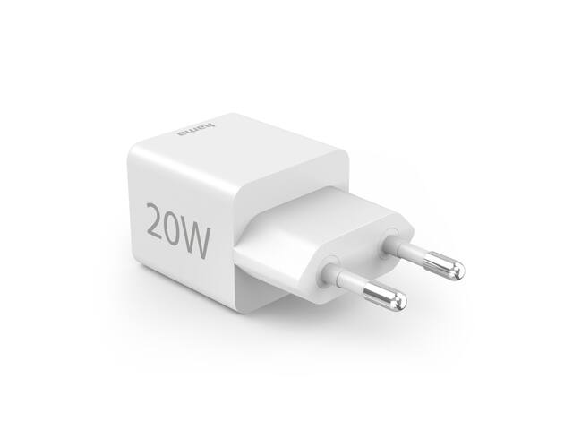 Oplader Hama USB-C/USB-A Mini PD 20W wit