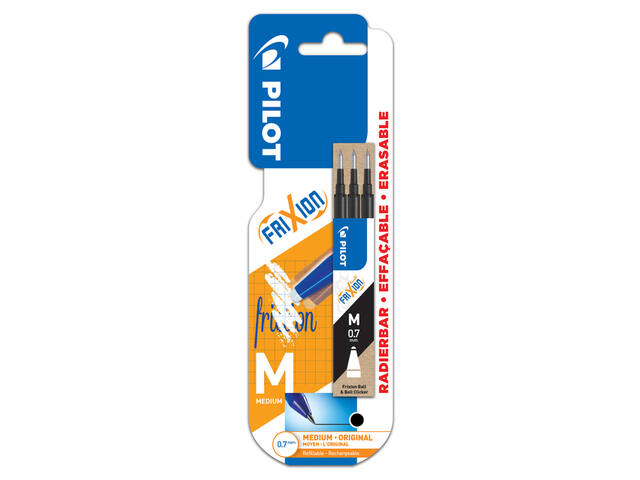 Rollerpenvulling PILOT friXion BLS-FR7 3st M zwart
