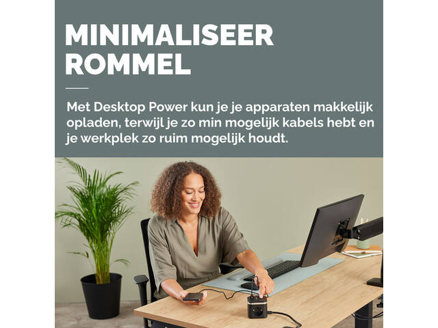Stekkerblok Fellowes PCF 3v 1xUSB A 2xC 2m zwart