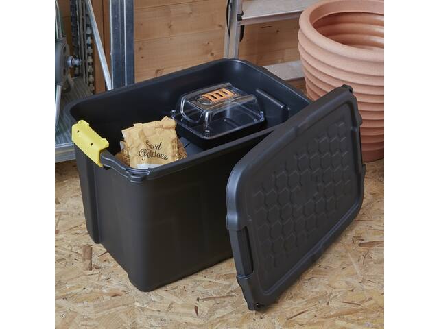 Opbergbox Bankers Box 60L met hndgr robuust zwart