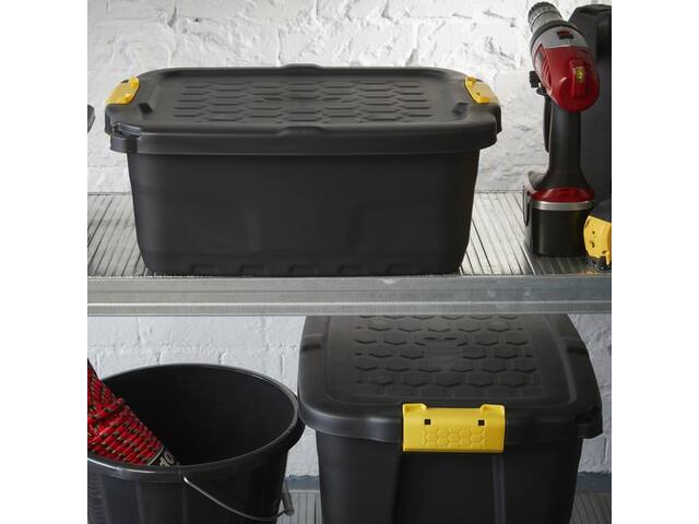 Opbergbox Bankers Box 24l met hndgr robuust zwart
