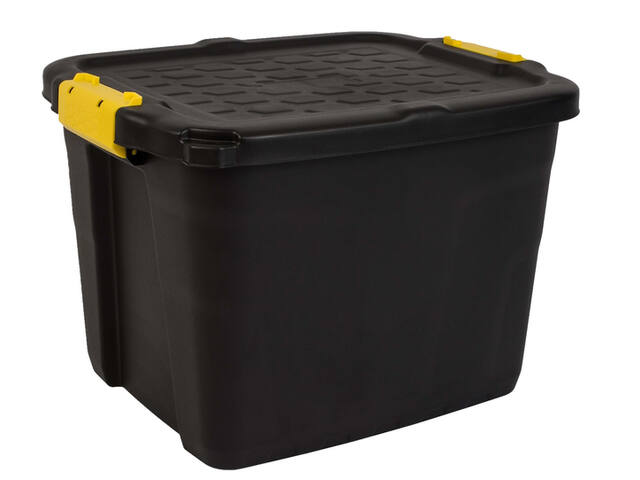 Opbergbox Bankers Box 42l met hndgr robuust zwart