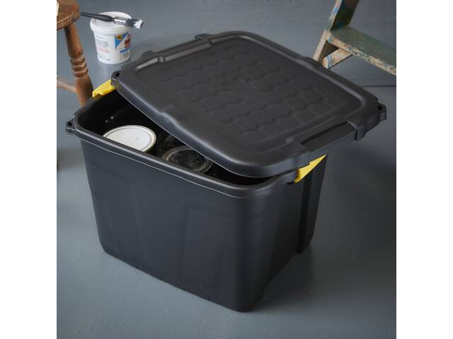Opbergbox Bankers Box 42l met hndgr robuust zwart