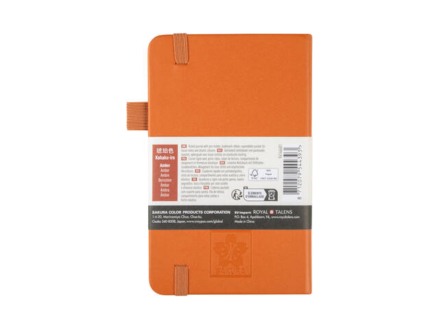 Notitieboek Sakura pocket lijn amber