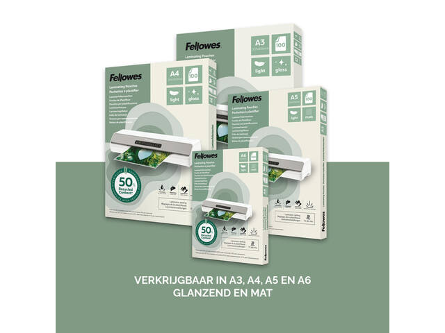 Lamineerhoes Fellowes A6 light gerecycled mat