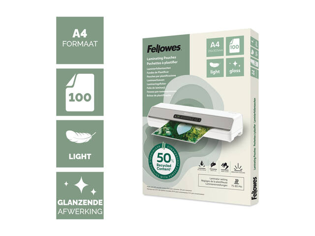 Lamineerhoes Fellowes A4 light gerecycled glans