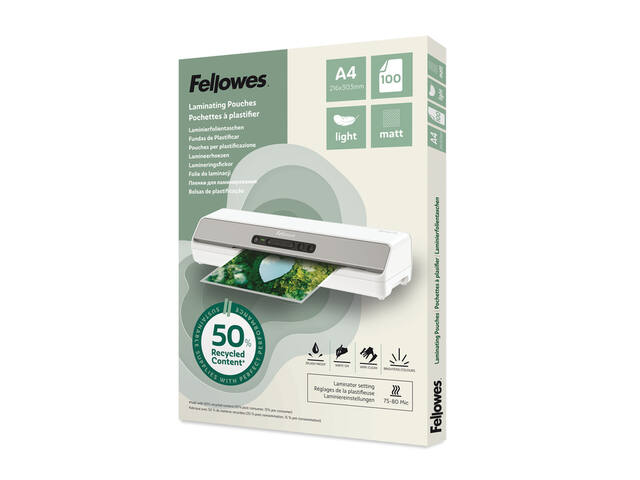 Lamineerhoes Fellowes A4 light gerecycled mat