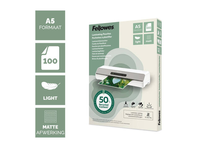 Lamineerhoes Fellowes A5 light gerecycled mat