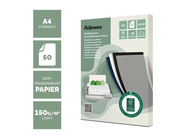 Voorblad Fellowes A4 FSC translucent papier 150gr