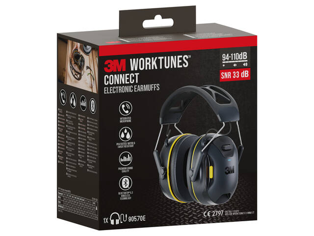 Oorkap 3M WorkTunes Connect Bluetooth zwart