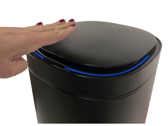 Afvalbak Desq Sensor 40 liter RVS zwart