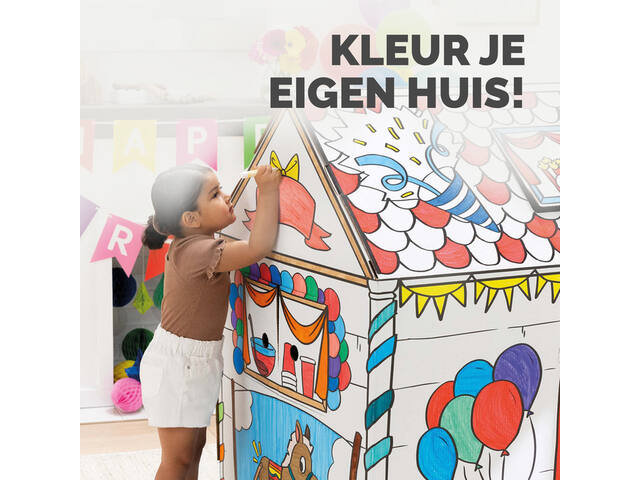 Kartonnen speelhuis Verjaardag XL Bankers Box Play