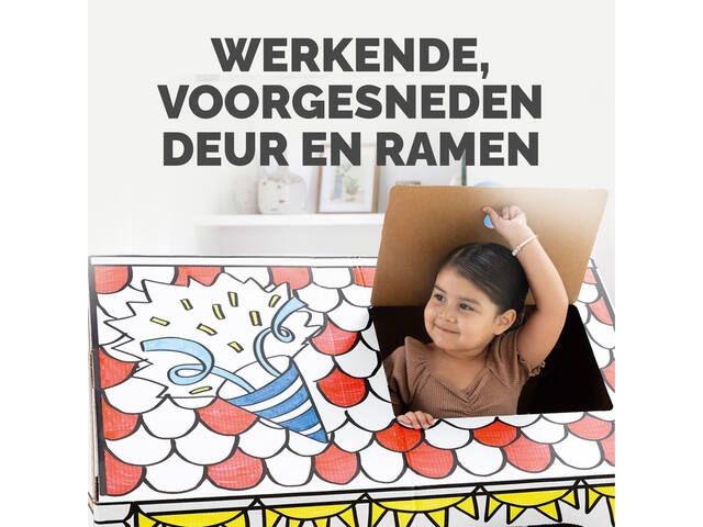Kartonnen speelhuis Verjaardag XL Bankers Box Play