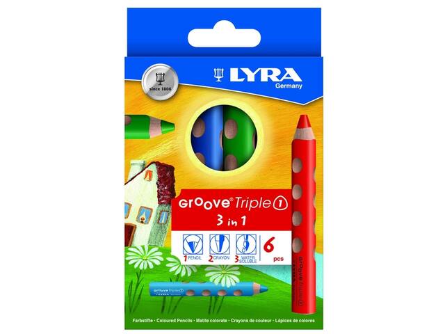 Kleurpotlood LYRA Groove Triple One 6 kleuren