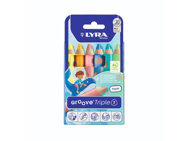 Kleurpotlood LYRA Groove Triple One 6st pastel
