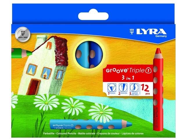 Kleurpotlood LYRA Groove Triple One 12 kleuren