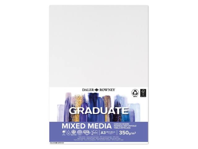 Canvasboard Daler Rowney Graduate A3 wit
