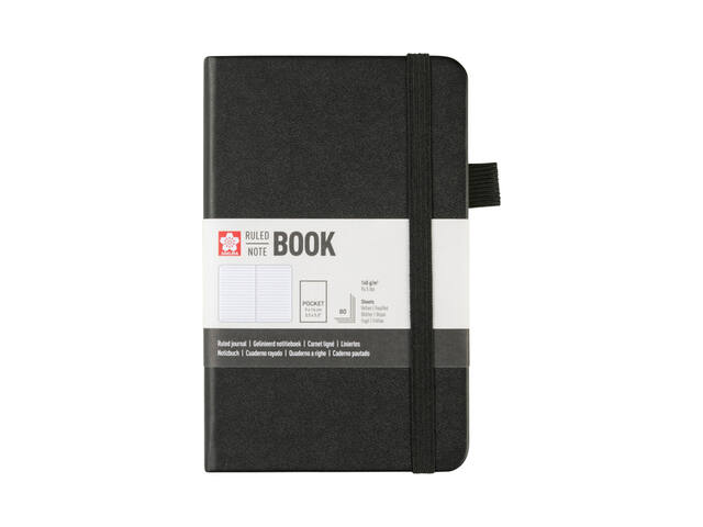 Notitieboek Sakura pocket lijn zwart