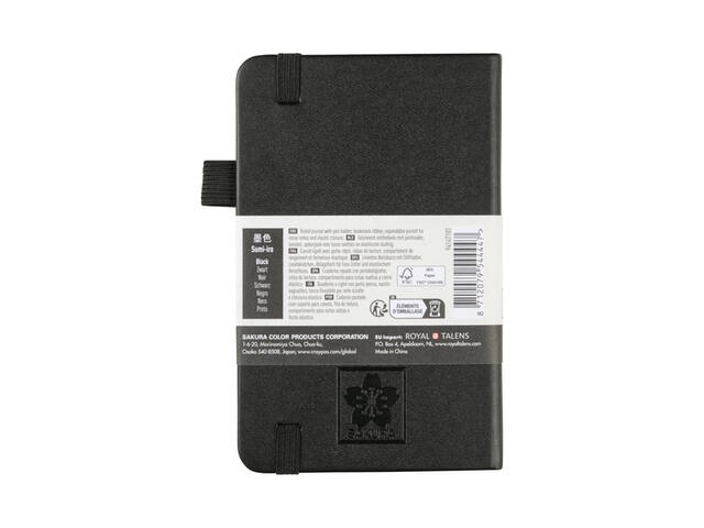 Notitieboek Sakura pocket lijn zwart