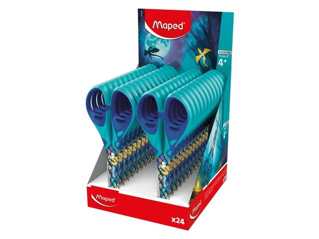 Schaar Maped Dragon 13cm display 24 stuks blauw