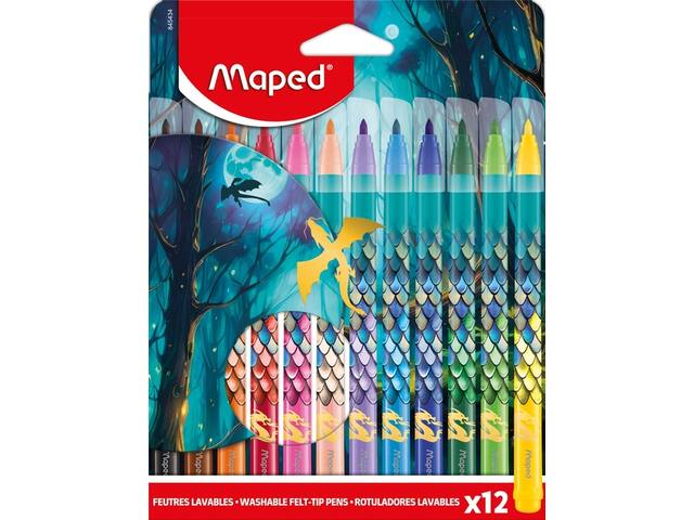 Viltstift Maped Dragon set 12 kleuren