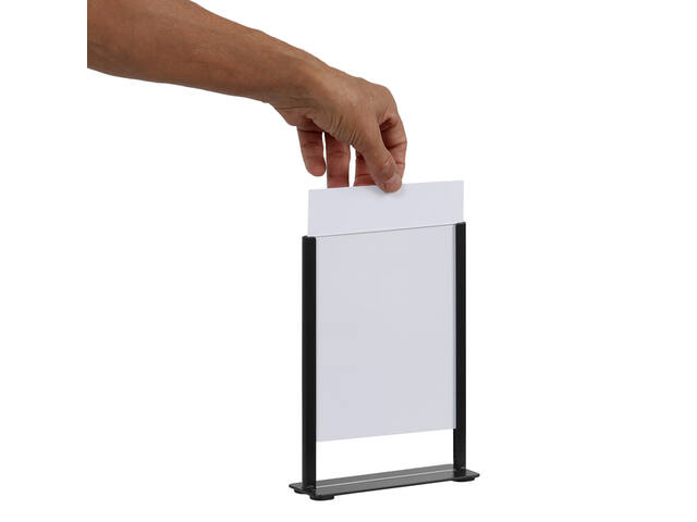 Kaarthouder Europel zwart metaal met acryl bord A5