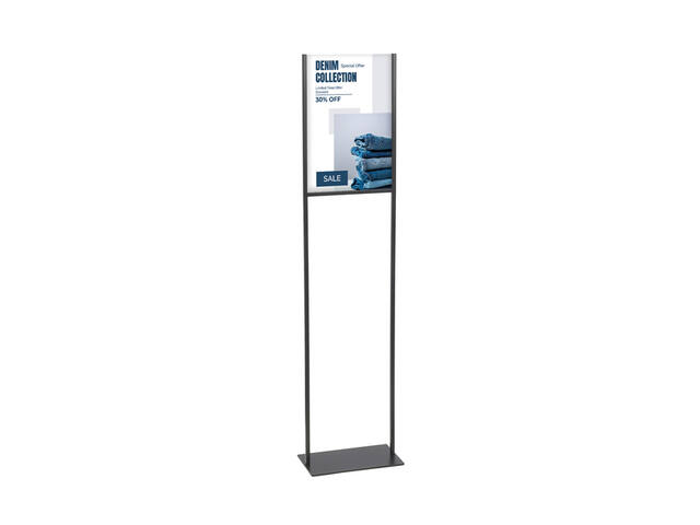 Infostandaard zwart metaal met acryl bord A4