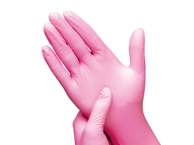 Handschoen Hynex nitril M roze 3.5gr 100 stuks