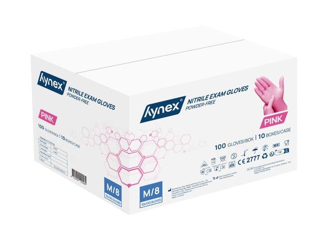 Handschoen Hynex nitril M roze 3.5gr 100 stuks