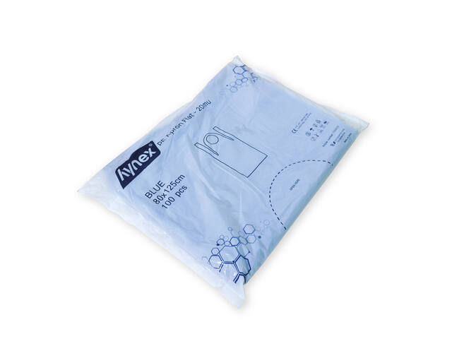 Schort Hynex 80x125cm PE blauw 100 stuks