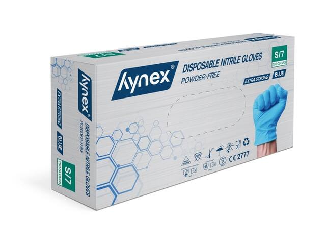 Handschoen Hynex nitril S blauw 5gr 100 stuks