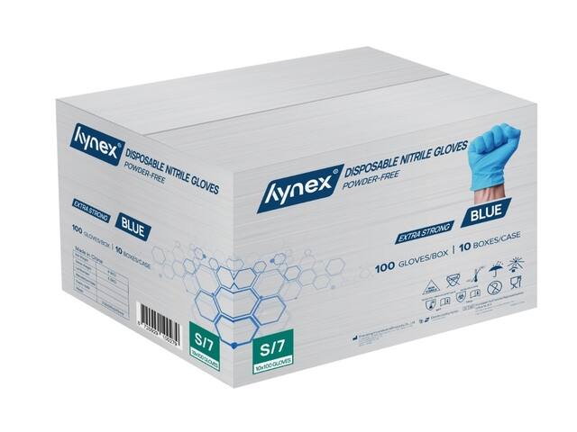 Handschoen Hynex nitril S blauw 5gr 100 stuks