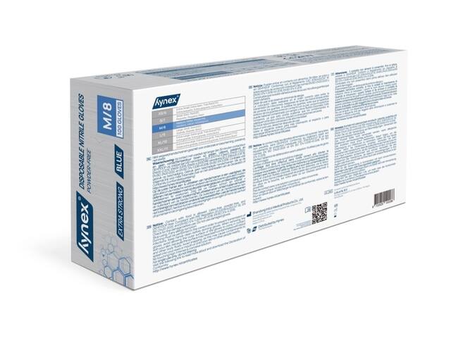Handschoen Hynex nitril M blauw 5gr 100 stuks