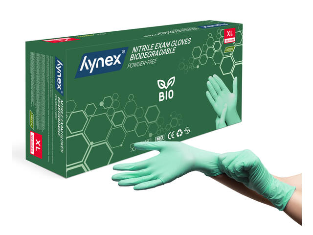 Handschoen Hynex nitril Bio XL groen 3.5gr 100st