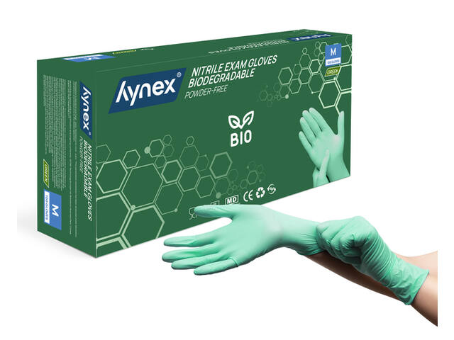 Handschoen Hynex nitril Bio M groen 3.5gr 100st