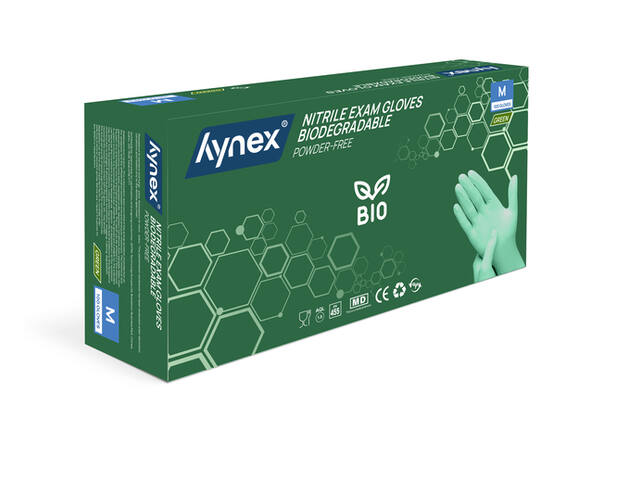 Handschoen Hynex nitril Bio M groen 3.5gr 100st